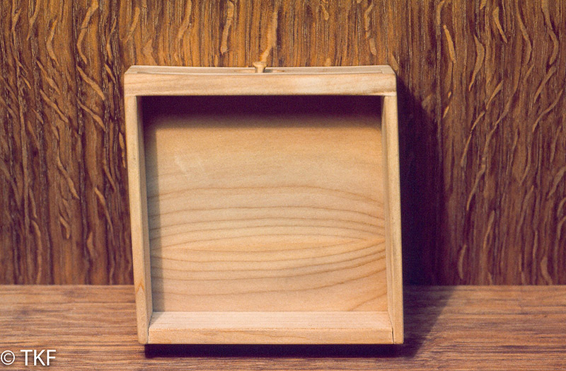 Concave Brown Oak Cabinet